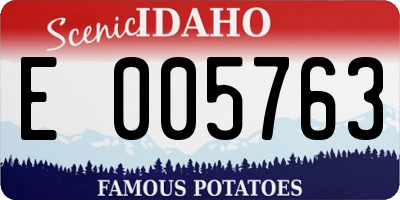 ID license plate E005763