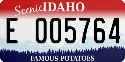 ID license plate E005764