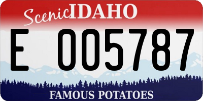 ID license plate E005787