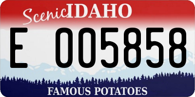 ID license plate E005858