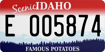 ID license plate E005874
