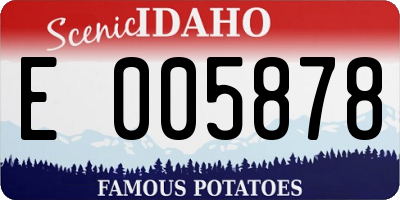 ID license plate E005878