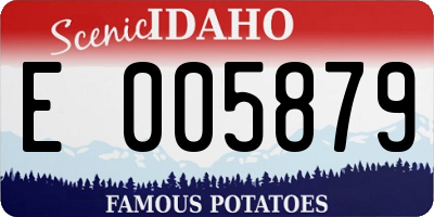 ID license plate E005879