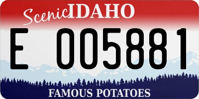 ID license plate E005881