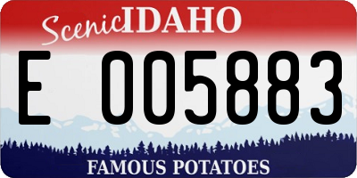 ID license plate E005883