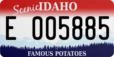 ID license plate E005885