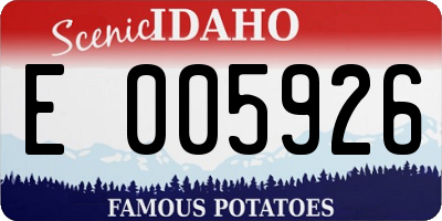ID license plate E005926