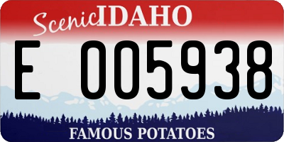 ID license plate E005938