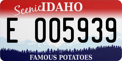ID license plate E005939