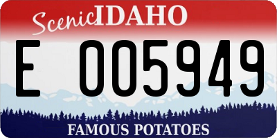 ID license plate E005949
