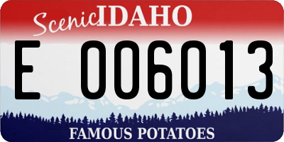 ID license plate E006013