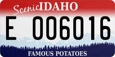 ID license plate E006016