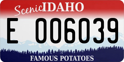 ID license plate E006039