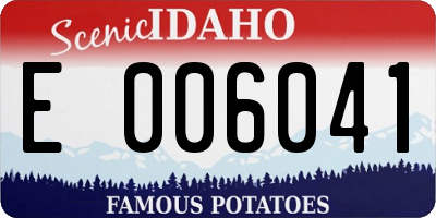 ID license plate E006041