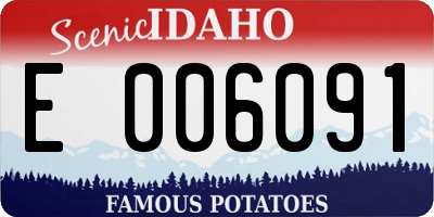 ID license plate E006091