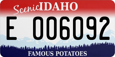 ID license plate E006092