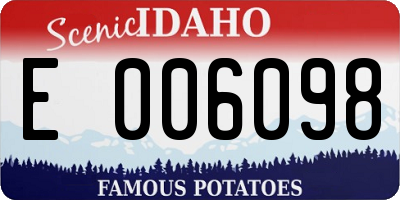 ID license plate E006098
