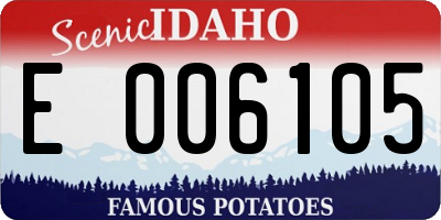 ID license plate E006105