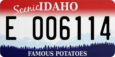 ID license plate E006114