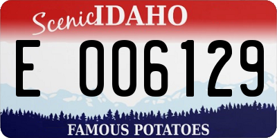 ID license plate E006129