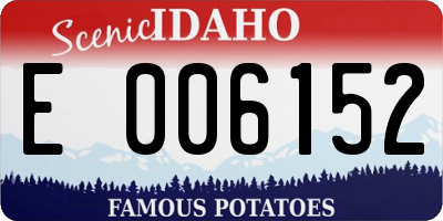 ID license plate E006152