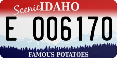ID license plate E006170