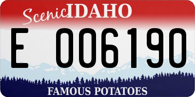 ID license plate E006190