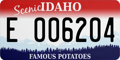 ID license plate E006204
