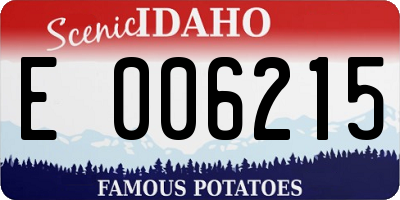 ID license plate E006215