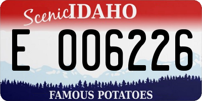 ID license plate E006226