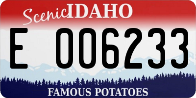ID license plate E006233
