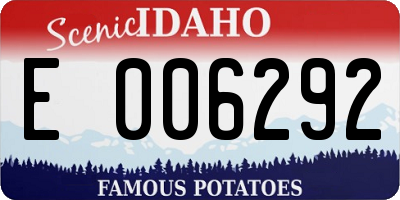 ID license plate E006292