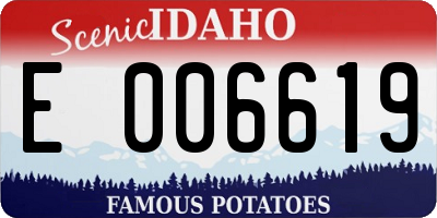ID license plate E006619