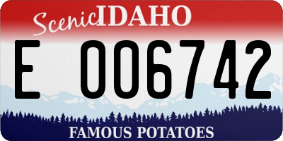 ID license plate E006742