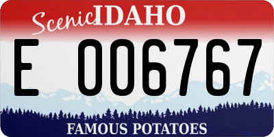 ID license plate E006767