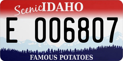 ID license plate E006807