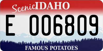 ID license plate E006809
