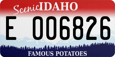 ID license plate E006826