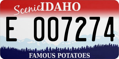 ID license plate E007274