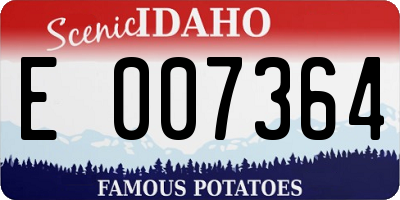 ID license plate E007364
