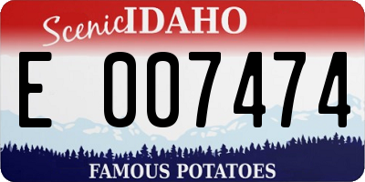 ID license plate E007474