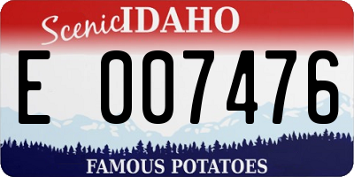 ID license plate E007476