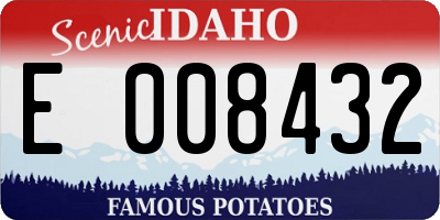 ID license plate E008432