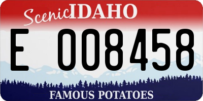 ID license plate E008458