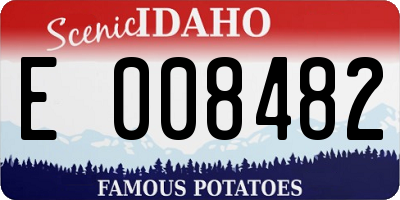 ID license plate E008482