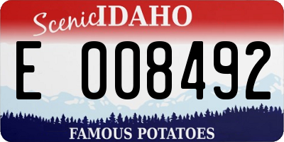ID license plate E008492
