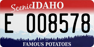 ID license plate E008578