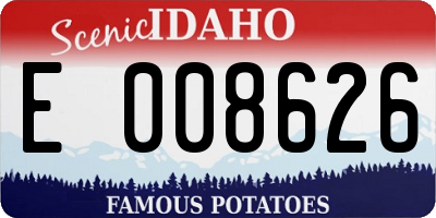 ID license plate E008626