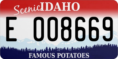 ID license plate E008669