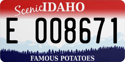 ID license plate E008671